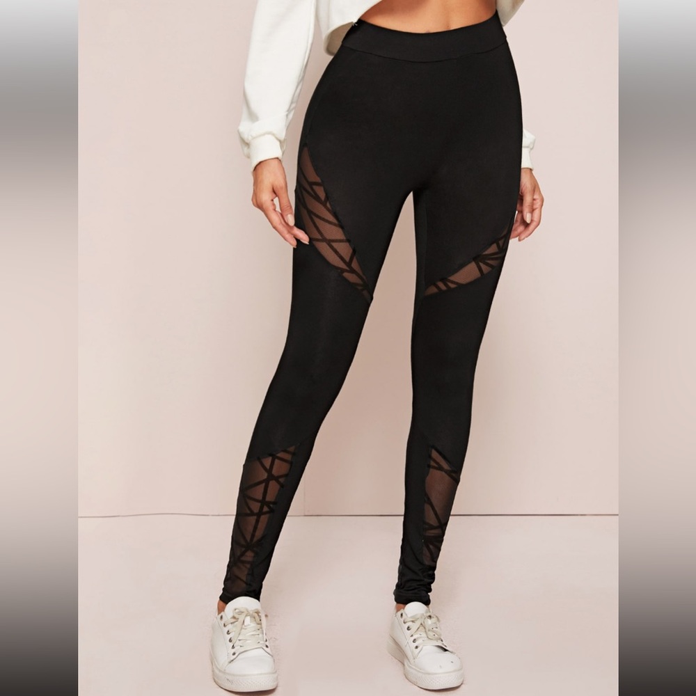 Mesh Insert High Rise Leggings XS - Picture 1 of 1